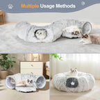 Cat Tunnel Bed for Indoor Cats, Zipper-Style Warm Soft Cat Donut Tunnel Toy - Image 2