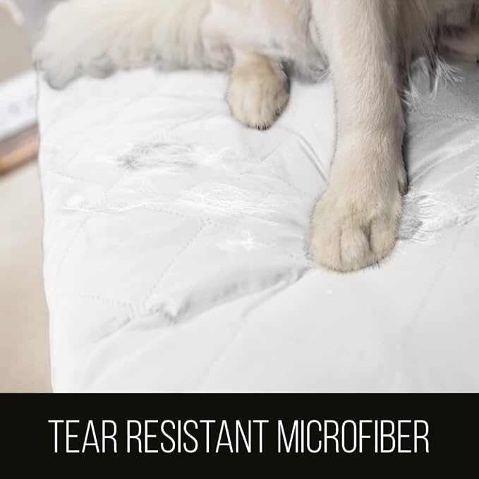 Sofa Shield® Couch Slip Covers for Dogs, Reversible Furniture Protector with Strap, Stain and Tear Resistant Cushion Cover, 62 inch Seat, Machine Washable Slipcovers Dog Pets, Cats, White