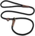 Mendota Pet Slip Leash - Dog Lead and Collar Combo - Made in The USA - for Small/Medium Breeds - Black, 3/8 in x 6 ft