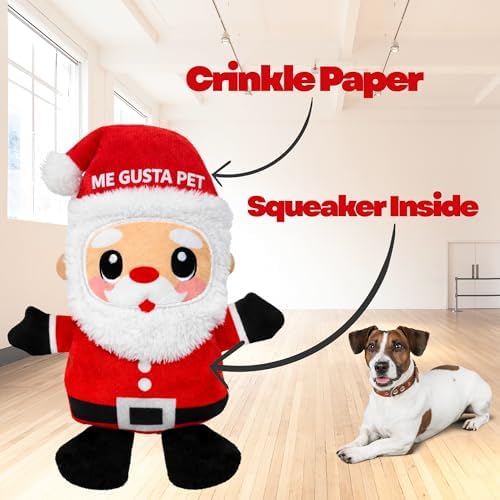 Dog Toys, Dog Xmas Christmas Santa Claus Squeaky Plush Chew Fetch Brain Stimulating Toy Presents for Small Medium Dogs (Medium, Christmas) - Image 6