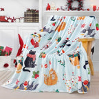 Tupmnbry Christmas Throw Blanket Cute Christmas Cat Blanket 60"x80" - Image 3