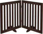 unipaws 24”H Free Standing Pet Gate for Dog Cat, 40”Wide Wooden Dog Gates | Foldable Pet Fence for Doorway, Stairs, Step, Expandable Doggy Barrier, Indoor Use