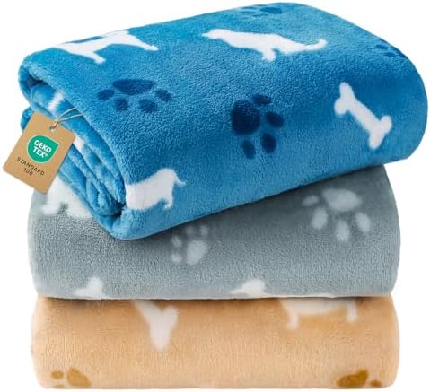 Luciphia 3 Pack Cute Dog Blankets Soft Fleece for Small Puppy Cat,23"x16" by luciphia