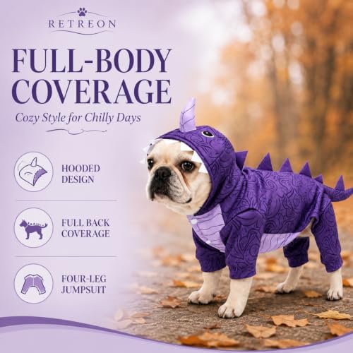Pet Halloween Dog Clothes,Dinosaur Costume for Dogs,Purple,XL - Image 5