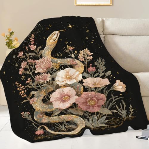 Golden Snake Blanket Snake Throw Stuff Gifts for Girls 60"x50" - Image 3