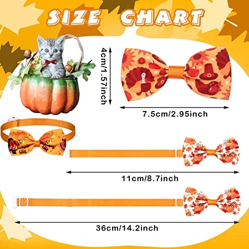Sadnyy 50 Pcs Fall Dog Bow Ties Neckties Adjustable Collar, Thanksgiving - Image 4