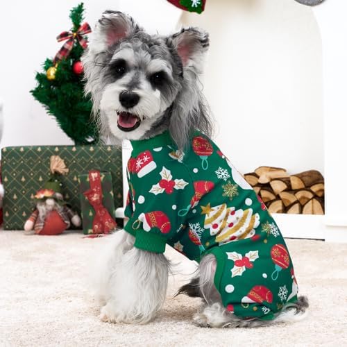 XPUDAC 4 Pack Dog Christmas Pajamas Clothes Pjs for Small Dogs Winter, S - Image 2