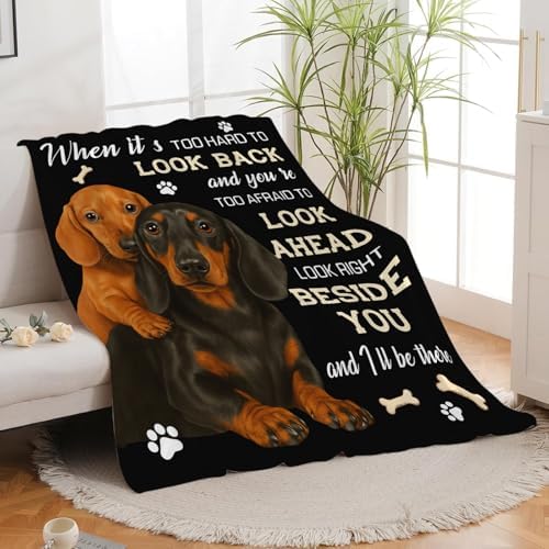 Dachshund Blanket for Girls Women Boys Men Adults Kids Soft Cozy Fleece Wiener Dog Throw Blankets Sausage Dog Lovers Gifts Warm Flannel Plush Lightweight Decor for Couch Bed Sofa 60"X50" - Image 3