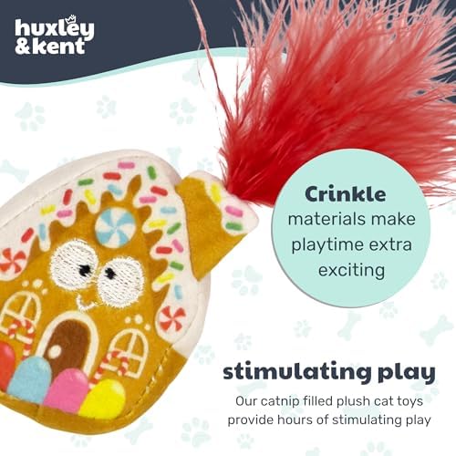 Huxley & Kent Plush Cat Toy - Holiday Christmas Interactive Catnip Toy for Cats & Kittens - Soft with Crinkle & Catnip - Fun Indoor Play - G-House - Image 7