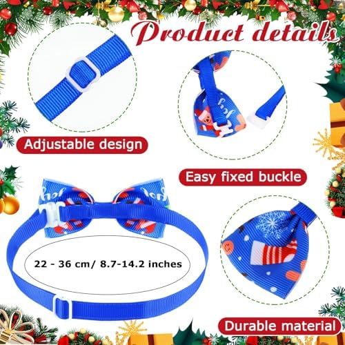Talltalk 120 Pcs Thanksgiving and Christmas Dog Bow Tie Collar Set - Image 4