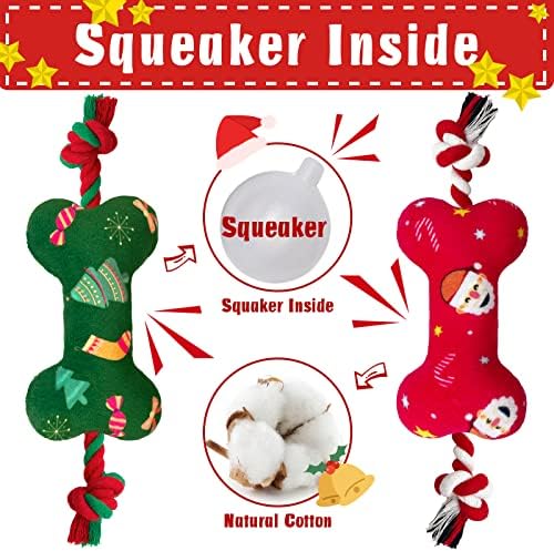 Christmas Dog Toys, 2 Pack Squeaky Plush Toys, Small & Medium Dogs - Image 3