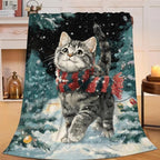 Christmas Cat Blanket Kitten Throw Stuff Gifts for Girls 80"x60" - Image 5