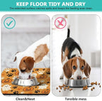 Halloween Dog Food & Water Mat, Orange Pumpkin Ghost Paw Prints Pet Feeding Mat for Floor Non-Slip Waterproof, Super Absorbent Cat Bowl Mat, Easy to Clean Pet Placemat,12" × 20" - Image 5
