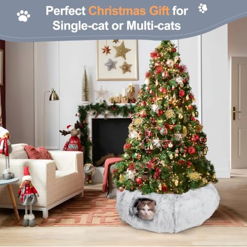 Cat Tunnel Bed for Indoor Cats, Zipper-Style Warm Soft Cat Donut Tunnel Toy - Image 7