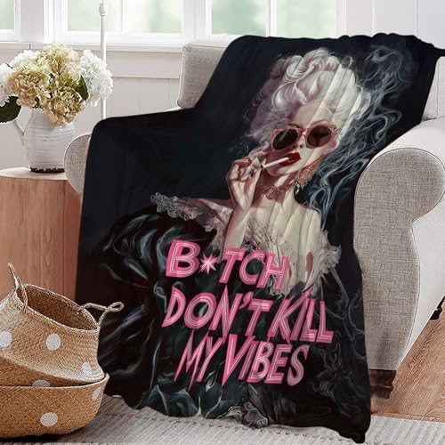 Vintage Woman Blanket Fashion Women Throw Blankets Gifts for Girls Boys Kids Soft Cozy Fleece Plush for Couch Sofa Bed 60"x50" - Image 5