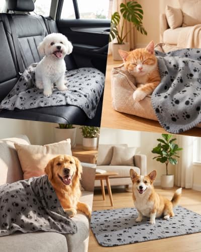 Comsmart Dog Blankets, 6 Pack Fleece Pet Blankets, 39x35 inches, Grey - Image 6