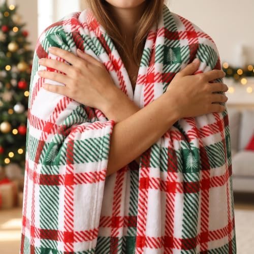 Gogreen Cozy Christmas Blanket - 300 GSM Flannel Throw Size for Home Decoration - Ultra Soft (Christams Check, Throw - 50" x 60") - Image 7