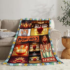 Bowling Blanket Bowling Throw Blanket Gifts for Bowling Lovers Women Men Boys Girls Kids Adults Super Soft Cozy Plush Fluffy Fuzzy Fleece Blanket Home Decor 60''X80'' - Image 2