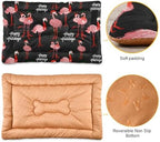 Dog Bed Mat Tropical Flamingo Christmas Washable Anti-Slip Bottom Fluffy Comfy Kennel Pad Cat Crate Pet Mat, 18 x 24 Inches - Image 3