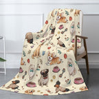 Puppy Dogs Flannel Fleece Throw Blanket, 60"x50" by Odfovowo