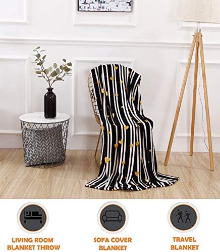 Elegant Comfort Luxury Velvet Super Soft Christmas Prints Fleece Blanket-Holiday Theme Home Décor Fuzzy Warm and Cozy Throws for Winter Bedding, Couch and Gift, 50 x 60 inch, Golden Hearts - Image 3