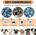 Rezutan Blanket for Large Dogs & Cats Soft Reversible Cute Paw 40"x31" - Image 2