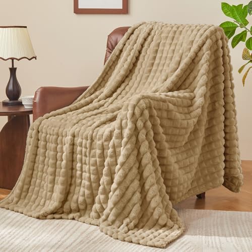 BEDELITE Camel Fleece Twin Blanket for Couch Dorm Room Decor, 60x80 Inch - Image 3