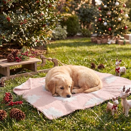 Horaldaily Pink Christmas Trees 3D Textured Pets Blanket 30x40 - Image 4