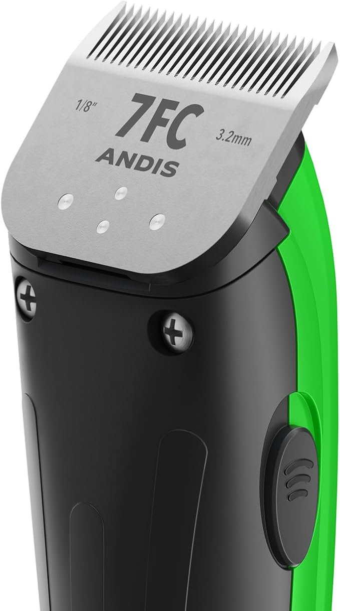 Andis 561121 Dr. Pol Easy Clip Versa Clipper Kit, 10 & 7FC Blades, Green | Includes 4 attachment combs, steel comb & nail clipper, dog grooming kit for all dog types