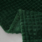 Puncuntex Fleece Throw Blanket Dark Green 60"×80" with Square Grid Design - Image 7
