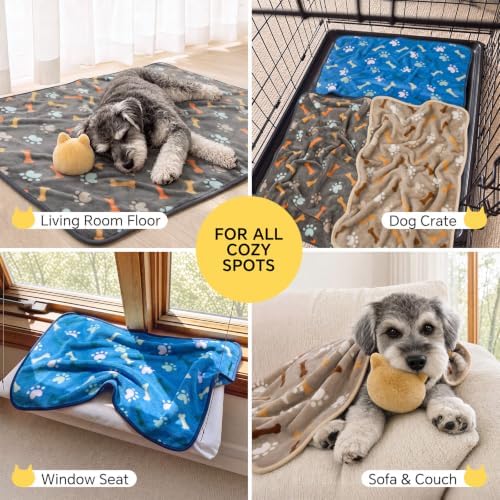 Luciphia 3 Pack Cute Dog Blankets Soft Fleece for Small Puppy Cat,41"x31" - Image 6