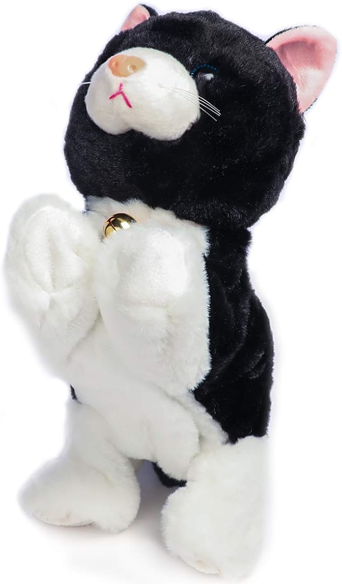Smalody Interactive Mechanical Robot Cat Sound Control Plush Toy Black