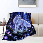 White Wolf Throw Blanket Enchanted Forest Animal Gifts 40''X50'' - Image 5