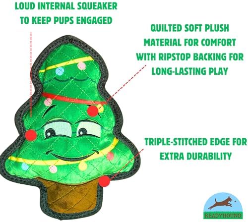 Durable Christmas Tree Squeaky Dog Toy for Aggressive Chewers, Tough Aggressive Dog Chew Toy, Chewer Dog Toy for Puppy, Small, and Medium Dogs for Holiday, Christmas, Winter - Image 2