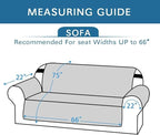 H.VERSAILTEX Sofa Protector for Dogs/Cats/Pets Sofa Slipcover Quilted Furniture Protector with Non Slip Elastic Strap Water Resistant Sofa Covers Seat Width: 66" (Sofa, Charcoal Grey)