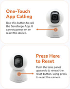SensForge 2.5K Pan-Tilt Security Camera, 360° Dual-Band WiFi Camera for Home, Free AI Human & Pet Detection, 2-Day Cloud + 64GB SD Storage, Two-Way Talk, Optional AI + Storage Upgrade (2, White)