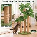 LEMONDA 31.5Inch Cat Scratching Post,Cat Scratcher Tree with 3 Scratching Poles & 2 Interactive Dangling Balls,Cats Scratching Posts for Indoor Kitten & Adult Cats (2 Posts) - Image 5