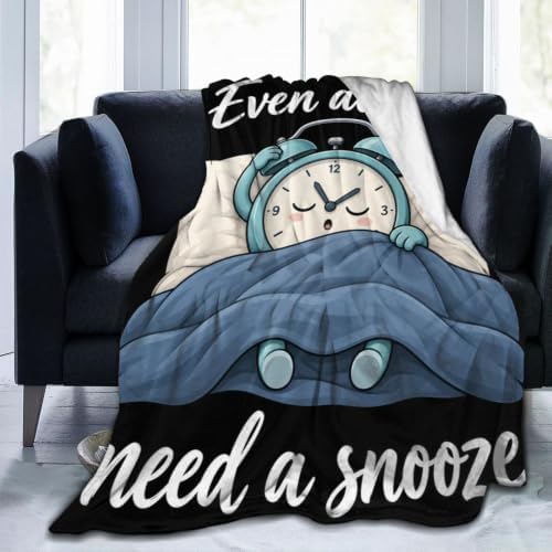 Sleepy Alarm Clock Blanket Throw Gift for Girls Women 50"X40" by Unknown