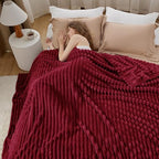 Bedsure Soft Full Size Fleece Blankets for Bed Deep Red 84"x90" - Image 3