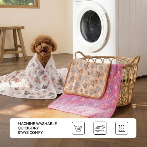 LINENLUX Dog Blankets 3-Pack, Super Soft Fluffy Fleece Pet Throw Warm - Image 4