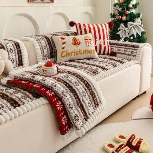 Christmas Couch Cover, Christmas Plush Sofa Cover for Dog Pet 1PC - Image 6