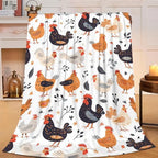 Chicken Blanket Rooster Chicken Throw Blanket Gifts for Kids Girls Boys Adults Women Man Super Soft Cozy Plush Fluffy Fuzzy Fleece Blanket Decor 60''X80'' - Image 3