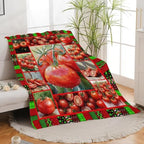 Tomato Blanket for Girls Women Adults Kids Soft Cozy Fleece Healthy Fruits Vegetables Throw Blankets Gifts Warm Flannel Plush Lightweight Decor for Couch Bed Sofa 80"X60" - Image 3
