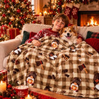Gnome Coffee Throw Fleece Blanket,Checkered Theme Flannel Blankets,50"x60" - Image 3