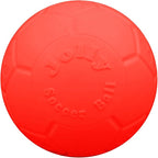 Jolly Pets Large Soccer Ball Floating-Bouncing Dog Toy, 8 inch Diameter, Orange | Large 8 inch durable dog soccer ball for dogs 60 to 90 lbs, won't deflate when punctured, floats for water play, made in USA