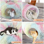 Christmas Tree Cat Tunnel Bed with Middle Mat, Cat Donut Tunnel - Image 5