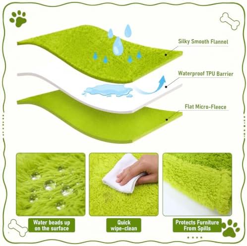 Flutesan Christmas Dog Blankets 50 x 59.84 Waterproof Lime Green Fluffy - Image 3