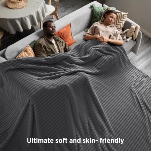 Bedsure Soft Large Fleece Blanket for Bed Frost Gray 120"x120" - Image 5