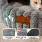 CHEERPALS Cloud Cat Cave Bed for Indoor Cats Hooded Bed with Zipper((Grey) - Image 4