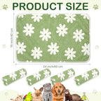 Reginary 4 Pcs Guinea Pig Fleece Cage Liners, White Flower, 24 x 16 Inch - Image 2